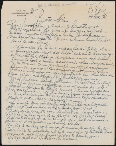 Letter to Mien Cambier van Nooten