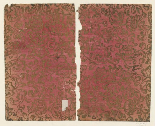Two sheets with scrolling vines with flowers