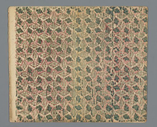 Booklet with cover of chintz paper with a leaf pattern