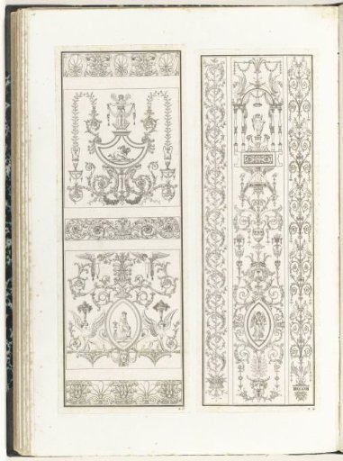 Two panels with modern grotesques