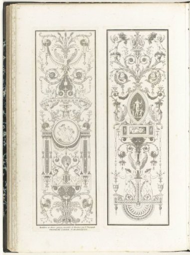 Two panels with modern grotesques