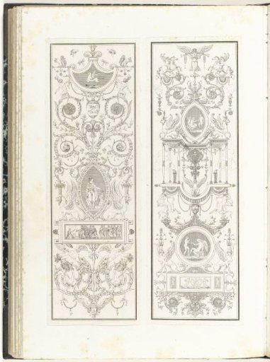 Two panels with modern grotesques