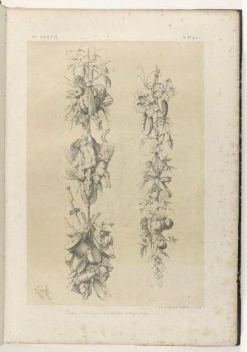 Two trophies of vegetables, poultry, and kitchenware
