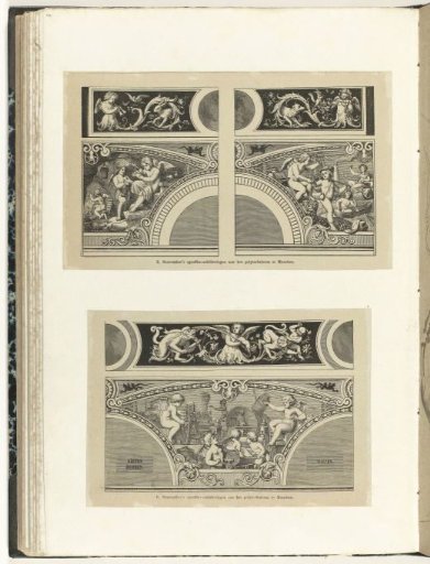 Two prints with working putti