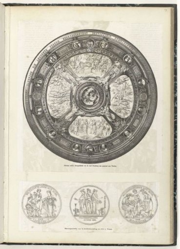 Silver shield and three crowning medals for the World Exhibition of 1873