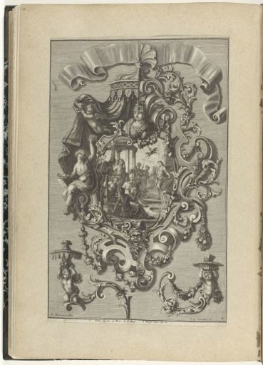 Cartouche with Apollo and the Muses