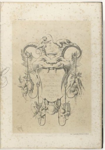 Cartouche in the form of a horned monster's head