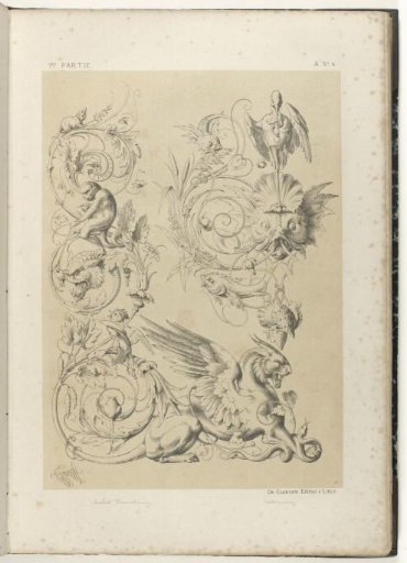 Two leafy vines with animals