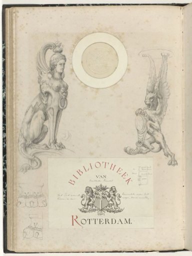 Sphinx, winged lion, and arms of Rotterdam