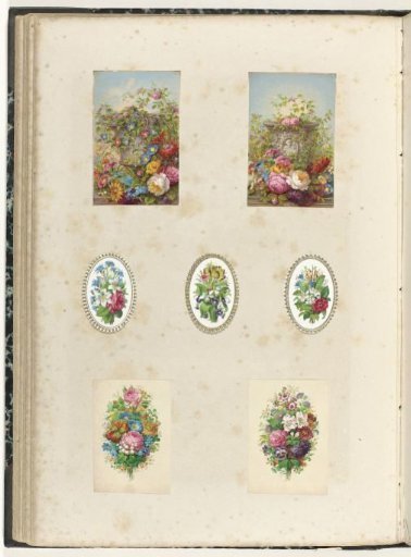 Seven poetry prints with flowers