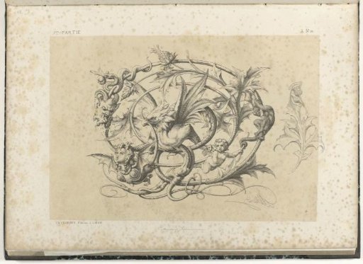 Vine Scroll with Winged Monster with Bird's Head