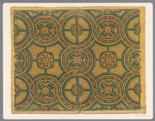 Sheet with floral ornaments in interlacing
