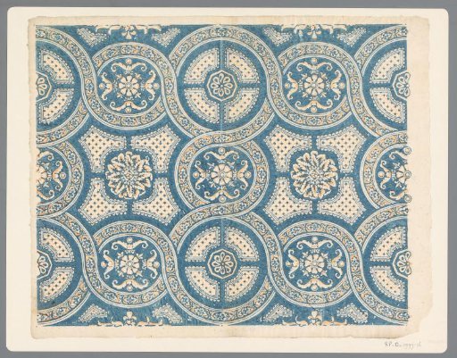 Sheet with floral ornaments in interlacing