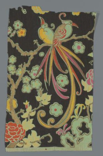 Sheet with two birds on a blossoming branch