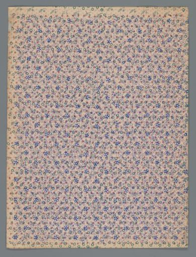 Sheet with a scatter pattern of stylized flowers