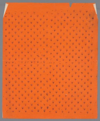 Sheet with pattern of stylized floral motif