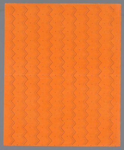 Sheet with band pattern of zigzag lines and dots