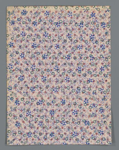 Sheet with a scatter pattern of stylized flowers