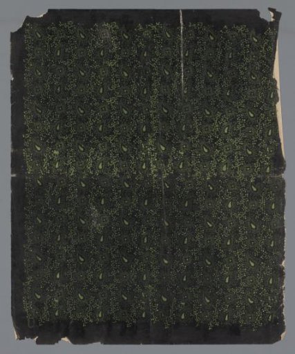 Sheet with pattern of dots and paisley motif