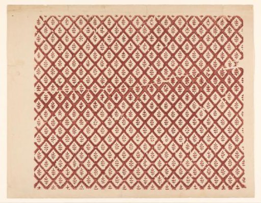 Sheet with diamond pattern with a branch