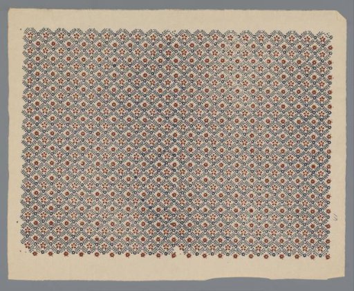 Sheet with a checkered pattern with flowers