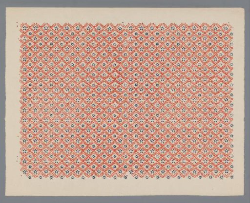 Sheet with a checkered pattern with flowers