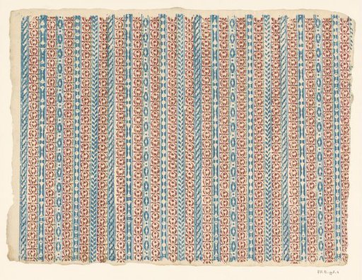 Sheet with Band Pattern of Floral Motif with Five Different Ornamental Borders