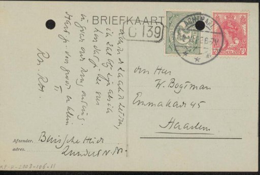 Postcard to Willem Bogtman