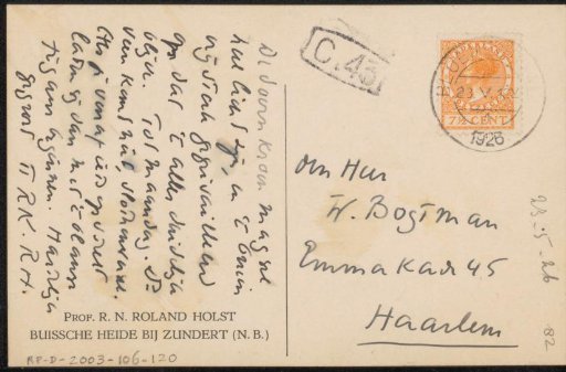 Postcard to Willem Bogtman
