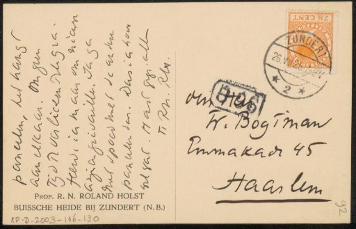 Postcard to Willem Bogtman
