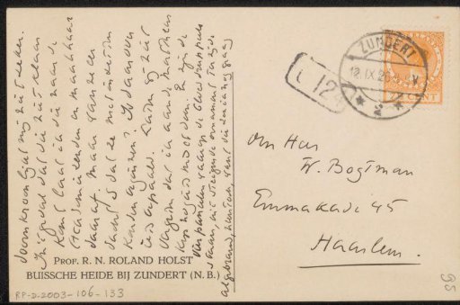 Postcard to Willem Bogtman