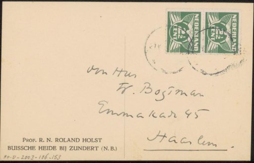 Postcard to Willem Bogtman
