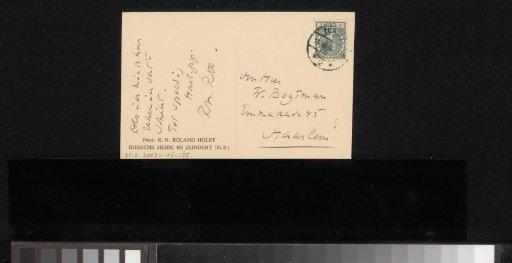 Postcard to Willem Bogtman