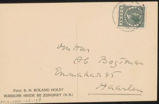 Postcard to Ab Bogtman
