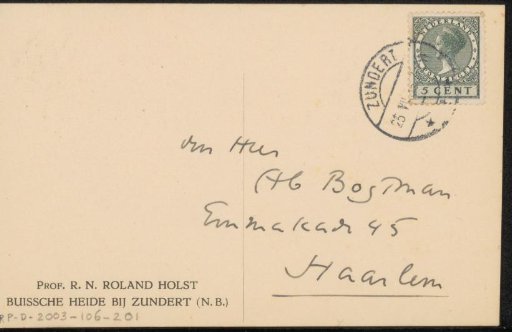 Postcard to Ab Bogtman