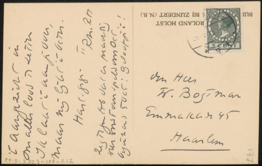 Postcard to Willem Bogtman