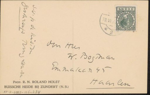 Postcard to Willem Bogtman