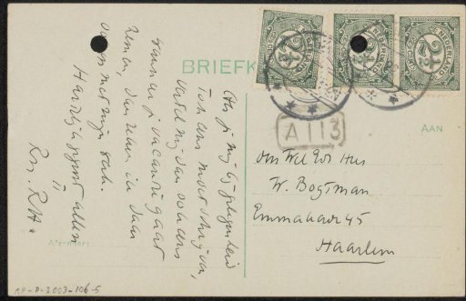 Postcard to Willem Bogtman