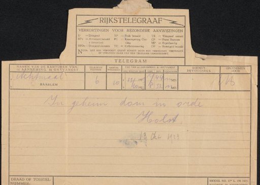 Telegram to Willem Bogtman