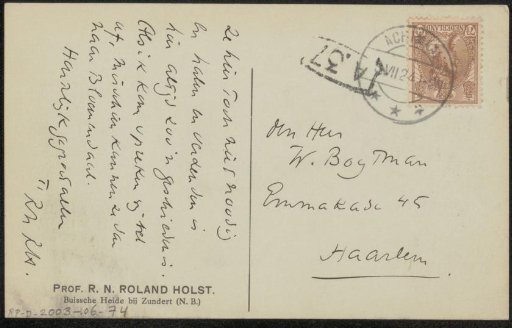 Postcard to Willem Bogtman