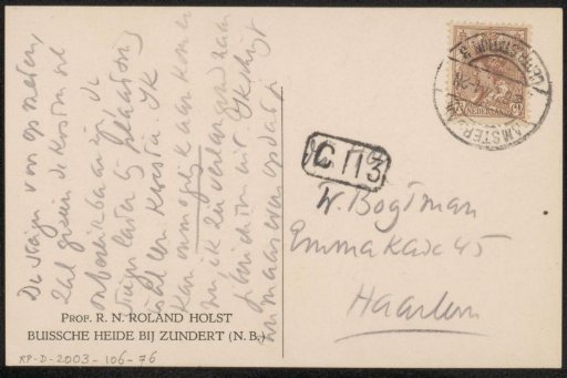Postcard to Willem Bogtman
