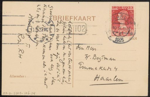 Postcard to Willem Bogtman