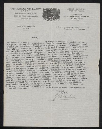 Letter to Bernard Houthakker