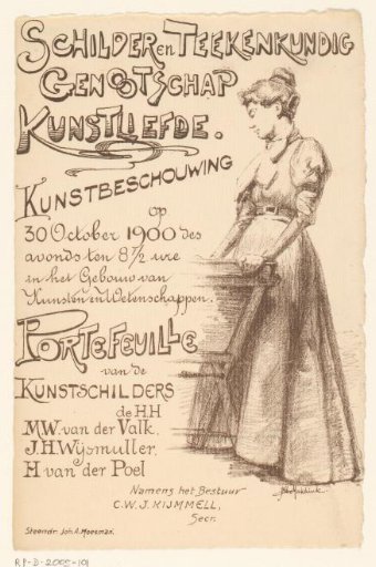 Invitation of the Painter and Drawing Society "Kunstliefde" for an art viewing, 30 October 1900