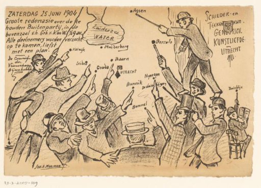 Invitation of the Painter and Drawing Society "Kunstliefde" for a meeting, 25 June 1904