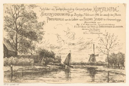 Invitation of the Painter and Drawing Society "Kunstliefde" for an art viewing, 2 February 1904