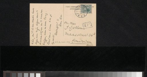 Postcard to Joop Sjollema