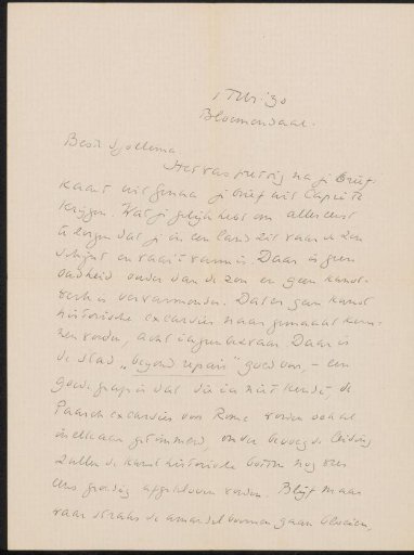 Letter to Joop Sjollema