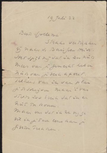 Letter to Joop Sjollema