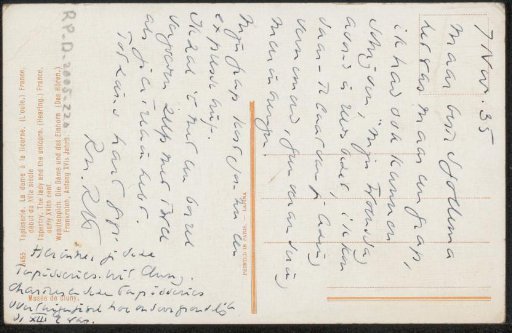 Postcard to Joop Sjollema
